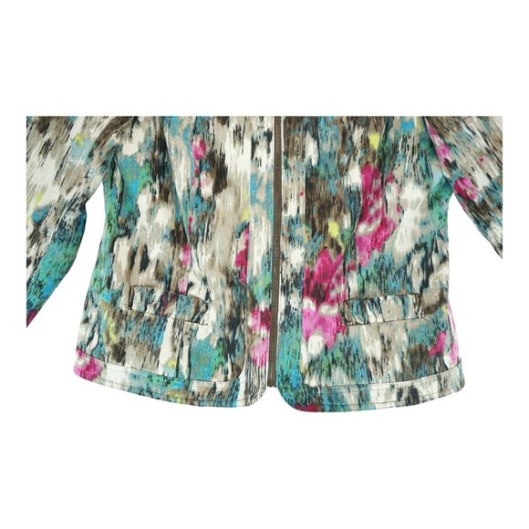 RQT Art Paint Splash‎ Print Full Zip Lined Corduroy Jacket Blazer Pockets L EUC - Picture 5 of 7